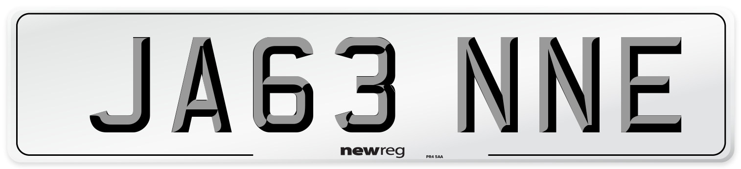 JA63 NNE Number Plate from New Reg